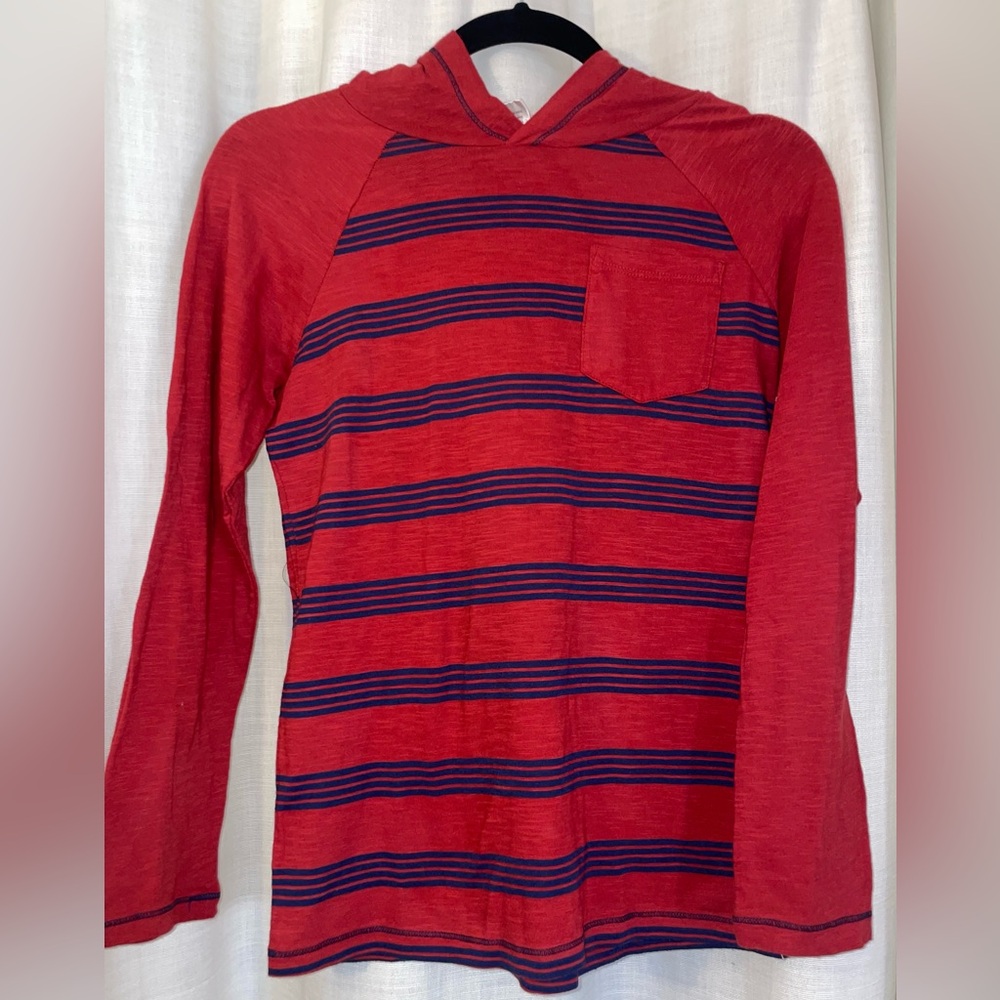 NWOT City Threads Youth Red and Blue Striped Hoodie